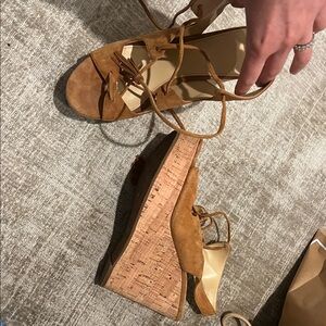 Ivanka Trump Brown Suede Wedges